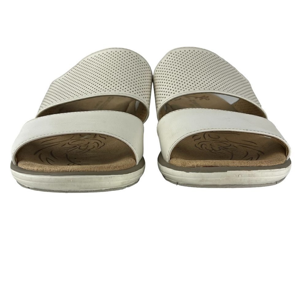 NATURALIZER N5 Comfort White Leather Women's Sandals Open-Toe Flexible Sole - Picture 3 of 13